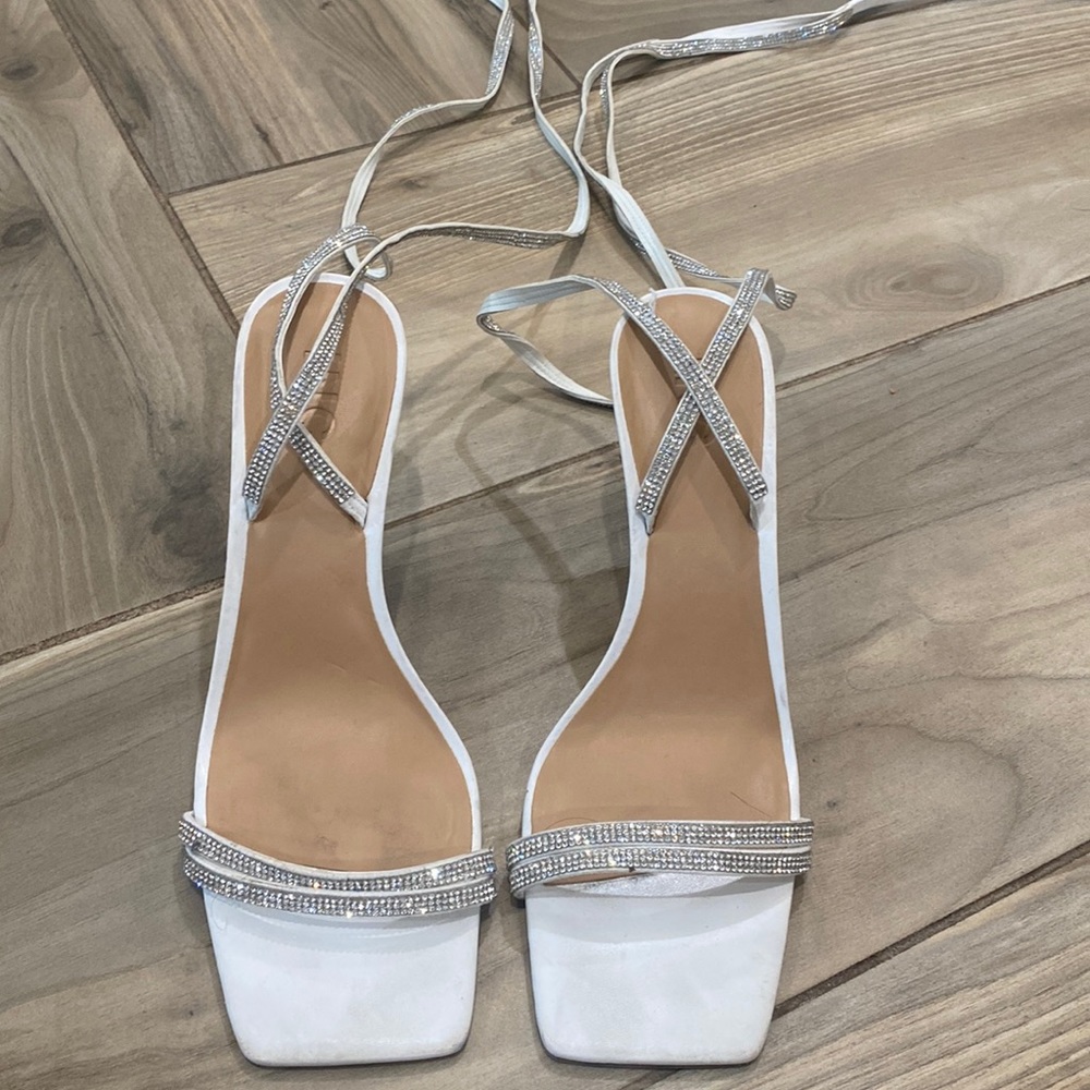 Sparkly white heels